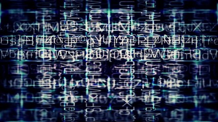 Future Tech 0130: Streaming data abstraction with numbers, letters and light effects (Loop).