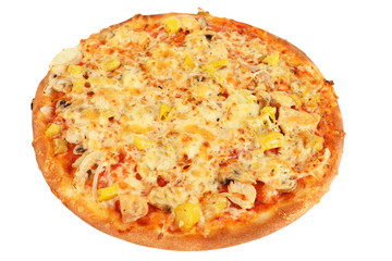 Pizza mit Peperoni und Zwiebeln
