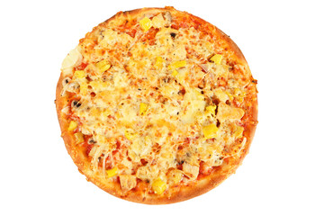 Pizza mit Peperoni und Zwiebeln
