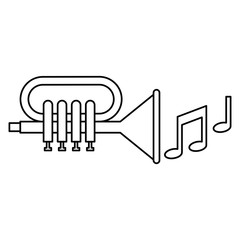 trumpet with music notes vector illustration design