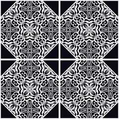 Abstract geometric seamless pattern. Black and white texture. Vector illustration