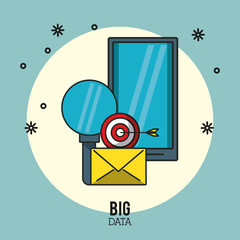 Big data technology icon vector illustration graphic