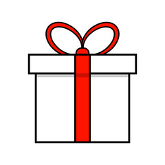 christmas present simple icon for christmas design isolated on white background