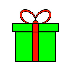 christmas present simple icon for christmas design isolated on white background