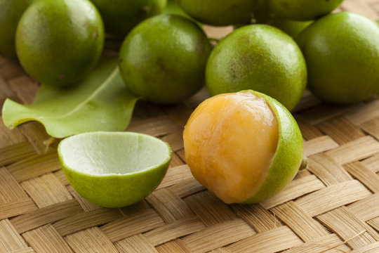 Fresh peeled quenepa fruit