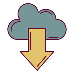 cloud computing with arrow download vector illustration design