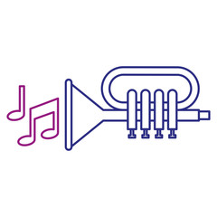 trumpet with music notes vector illustration design