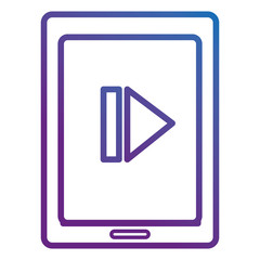 tablet with media player vector illustration design