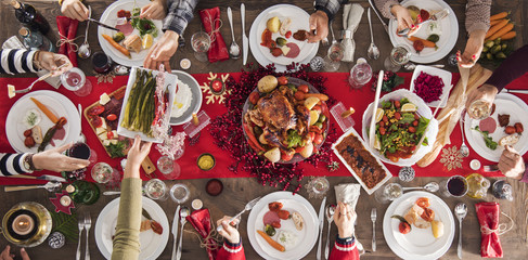 Christmas new year dinner group concept