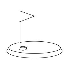 field flag hole golf icon image vector illustration design 