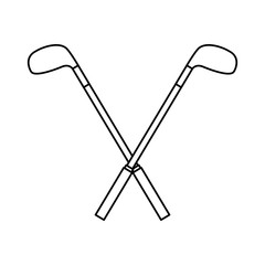 crossed golf clubs stick equipment image vector illustration