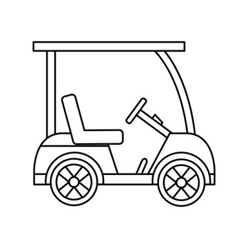 golf sport car vehicle transport vector illustration