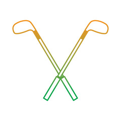 crossed golf clubs stick equipment image vector illustration