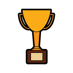 trophy award winner prize pedestal icon vector illustration