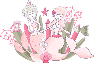 Pink mermaids
