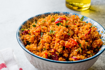 Turkish Traditional Bulgur Salad Kisir