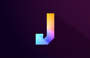 j letter rainbow colored alphabet logo icon design