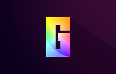 g letter rainbow colored alphabet logo icon design