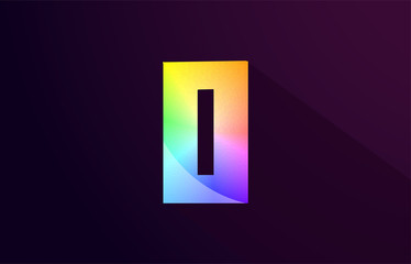 o letter rainbow colored alphabet logo icon design