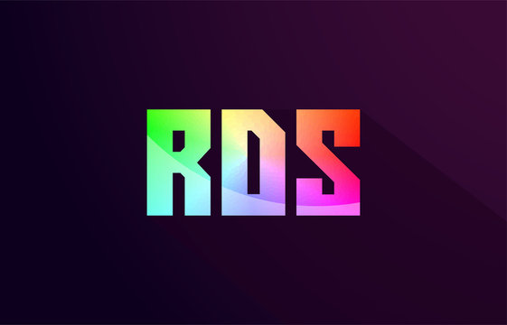 rds r d s letter combination rainbow colored alphabet logo icon design