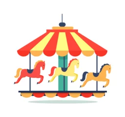 Deurstickers Bright Revolving Carousel Icon Vector Illustration © robu_s