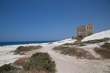 Old mediterranean stone house on sicily's south coast 