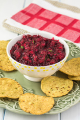 Homemade fresh cranberry salsa.