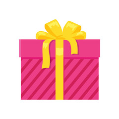 Parcel Icon in Decorative Pink Wrapping Paper Bow