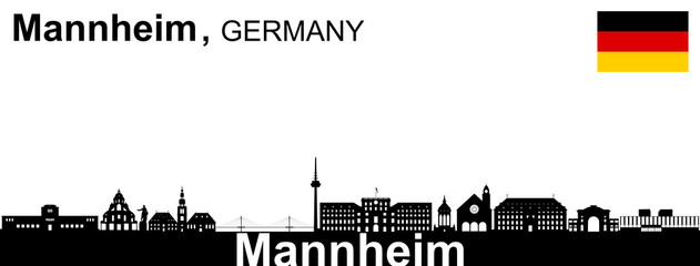 Mannheim Silhouette - obrazy, fototapety, plakaty