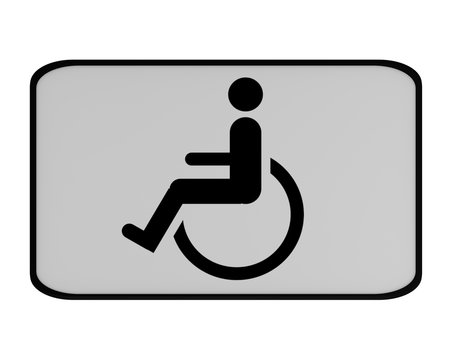 Deutsches Verkehrszeichen (Zusatzschild): Behindertenparkplatz, auf weiß isoliert.