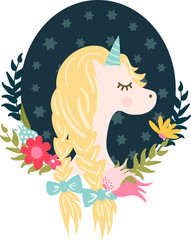 Yellow Unicorn in frame