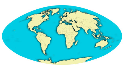 Fototapeta na wymiar World map with country borders