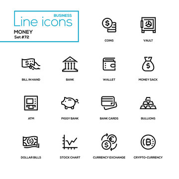 Money - line design icons set
