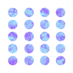 Obraz na płótnie Canvas Vector set of blue watercolor dots