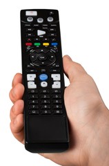 Hand Using a Remote Control