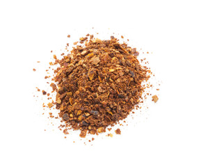 ground red chili pepper paprika isolated on white