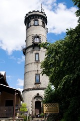 Lookout tower on the peak Hochwald Hvozd, Lusatian mountain, Germany,Europe