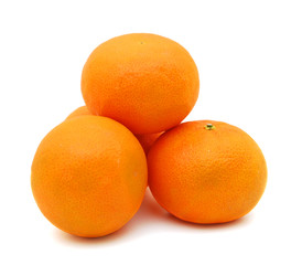 Orange mandarin or tangerine fruit isolated on white background