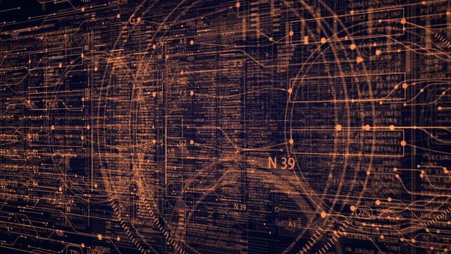Futuristic HUD sci fi interface intro.Digital infographic template. Add your logo and title text.Technological background.Red.Type 1