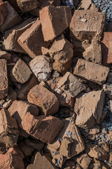 pile of broken bricks