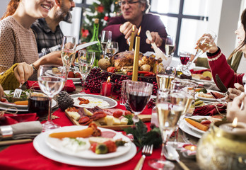 Christmas new year dinner group concept