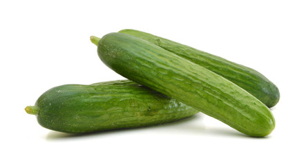 fresh cucumbers isolated on white