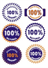 Template design banner icon guarantee one hundred percent