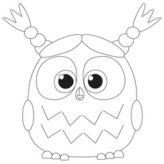 Cute baby girl owl black and white poster