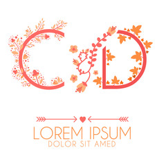 Letter C and D Logo, Letter C and D Wedding invitation Logo