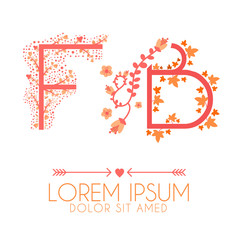 Letter F and B Logo, Letter F and B Wedding invitation Logo