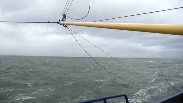 Tribordo peschereccio sul mare di Wadden