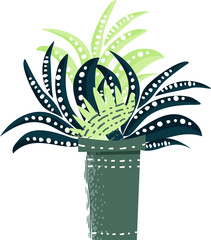 Hand draw cacti in pots