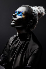 Black makeup stylish make-up, portrait with creative makeup