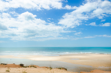 View of Canoa Quebrada orange cliffs and